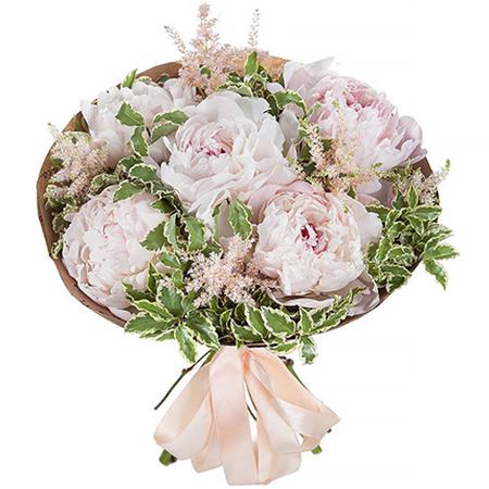 Букет из 5 пионов нежно-розовых «Романтика»
