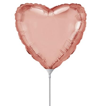 Розовое сердце из фольги с гелием